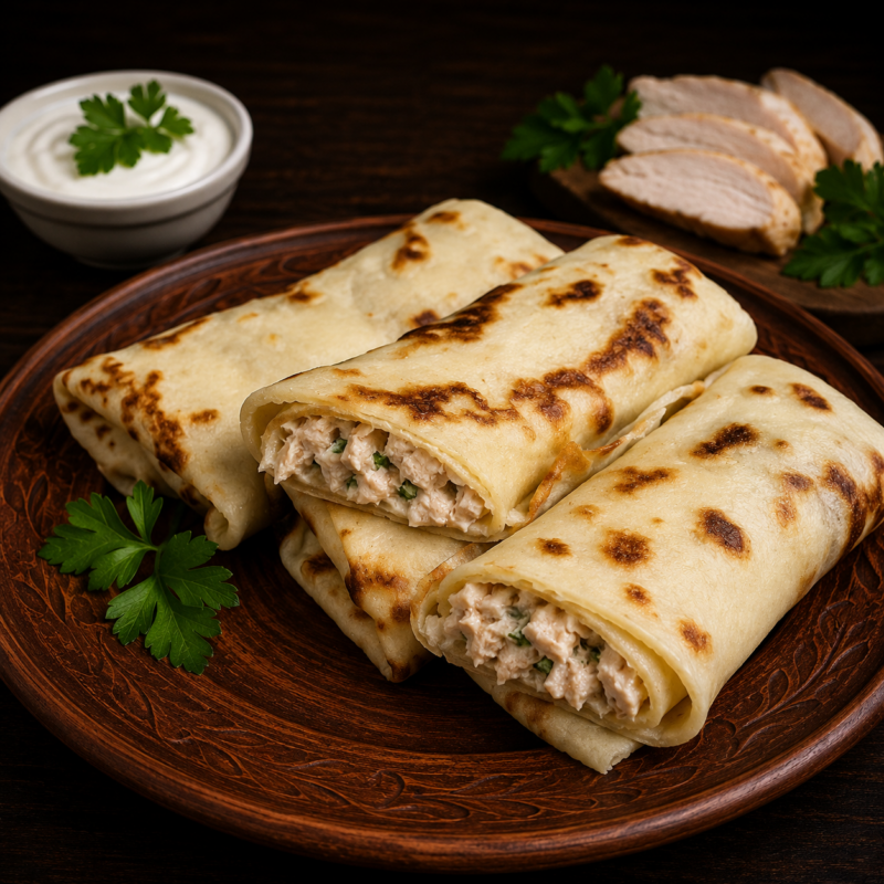 Блины с мясом куриные