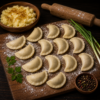 Вареники с картошкой и зенью с грядки